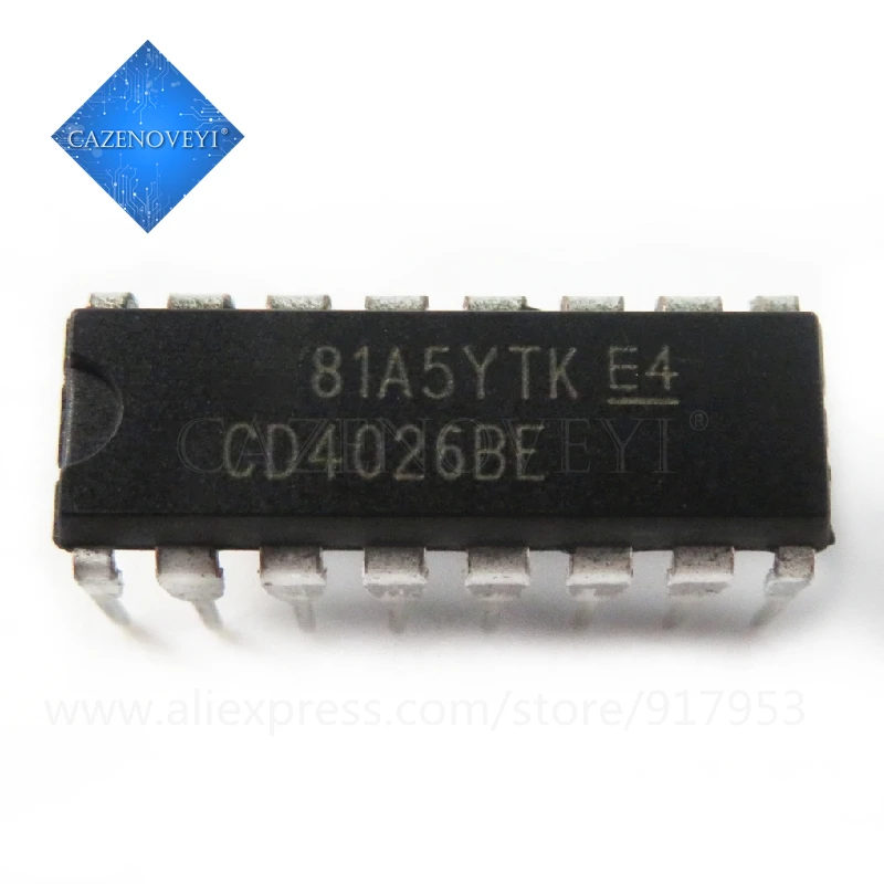 10 шт. / Лот CD4026 CD4026BE 4026 IC CMOS счетчики Decade / Divider DIP-16 в наличии