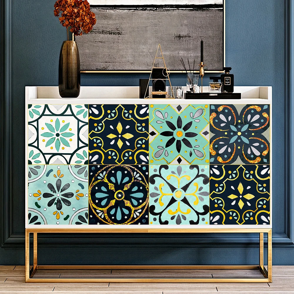 10 шт. винтажные марокканские плитки настенные Стикеры кухонные задние брызги