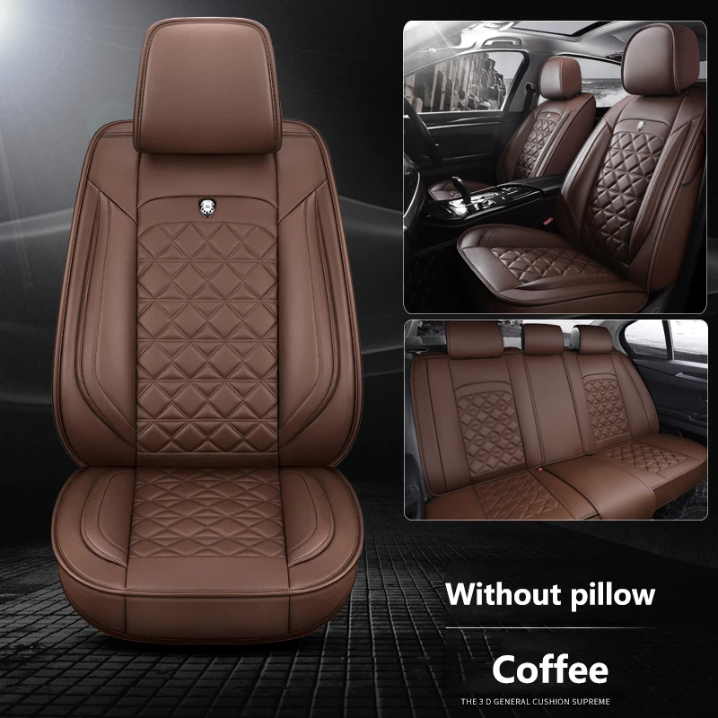 Coffee Универсальные кожаные чехлы для автомобильных сидений для Toyota Corolla Camry Rav4 Auris Prius Yalis Avensis Alphard 4Runner Hilux - Название цвета: Coffee
