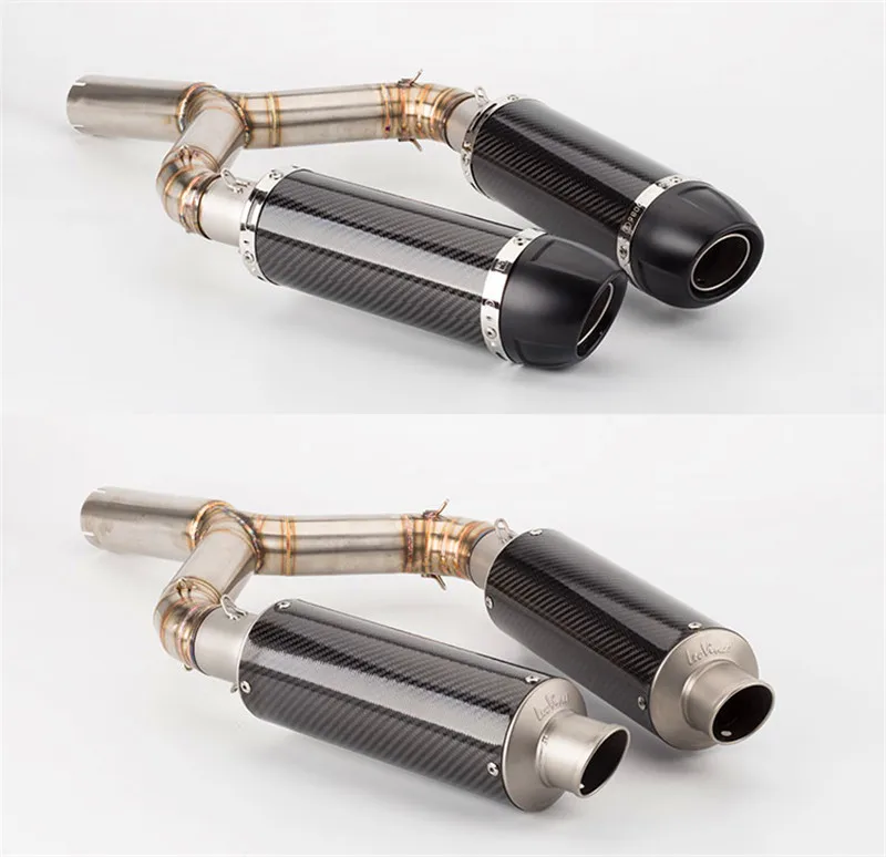 Мотоцикл Модифицированная выхлопная труба akrapovic глушитель shiver750 выхлопная труба из углеродного волокна шивер 750 средняя секция