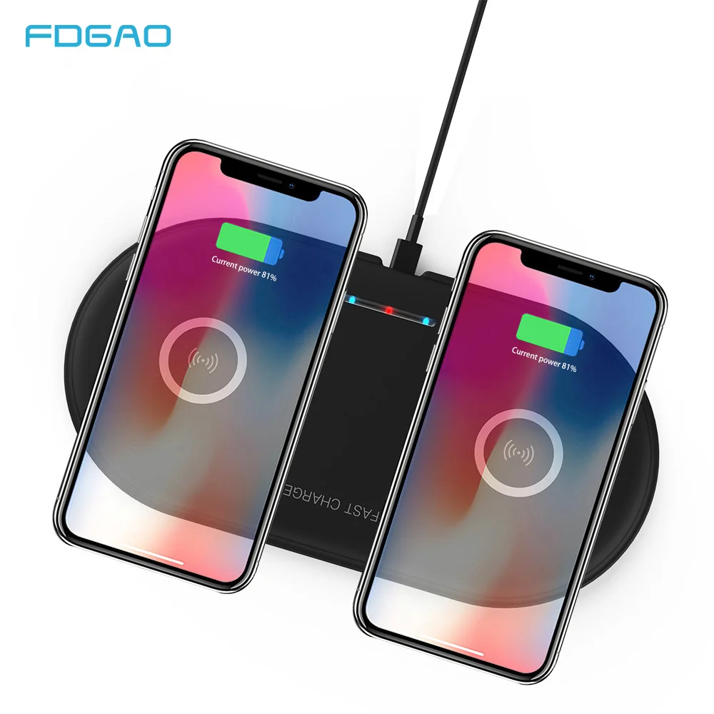 Беспроводное зарядное устройство FDGAO 20 Вт QI для iPhone 11 Pro XS Max XR X 8 samsung S10 S9 Note 10 9 8 10 Вт двойная быстрая зарядная док-станция