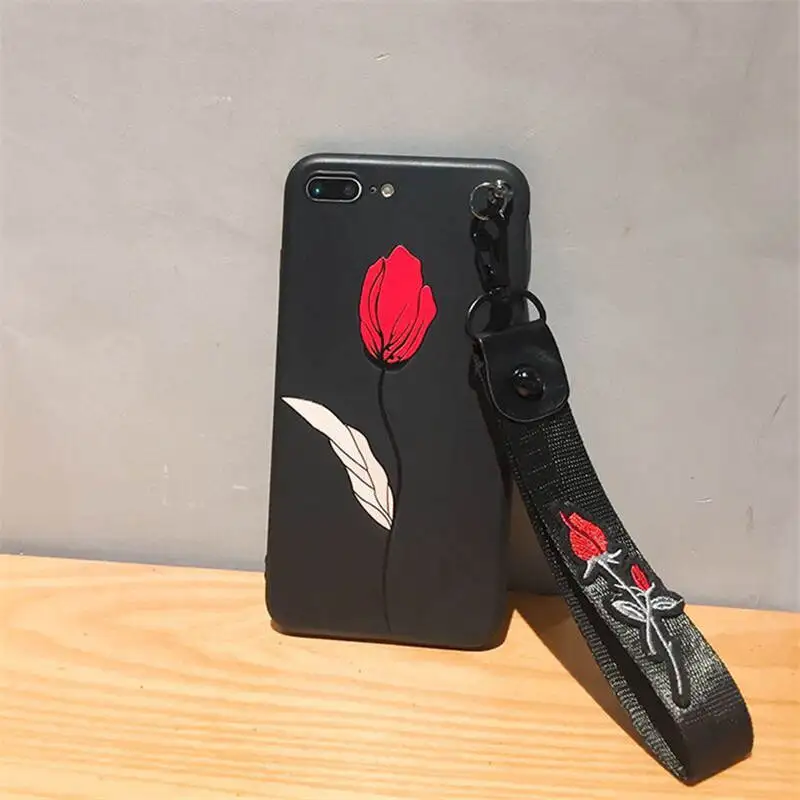 For Iphone 66S 6P 78 78plus Xxs Xr Xsmax Soft Shell Flower Embossed All-inclusive Anti-fall Phone Case |