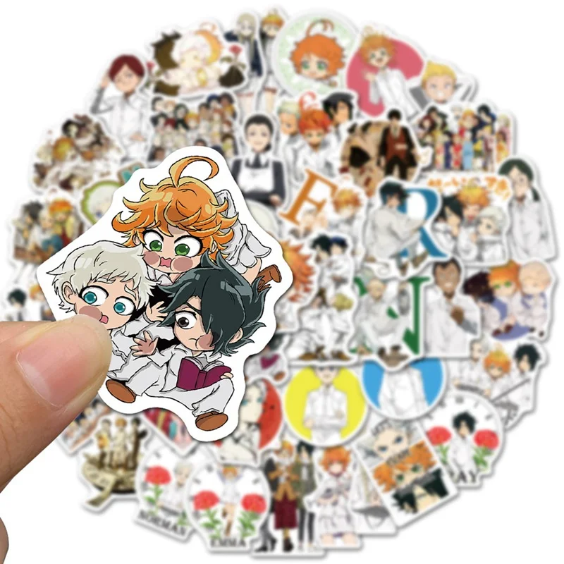 

50Pcs/Pack The Promised Neverland Graffiti Stickers Japanese Anime For Motorcycle Luggage Laptop Bicycle Skateboard