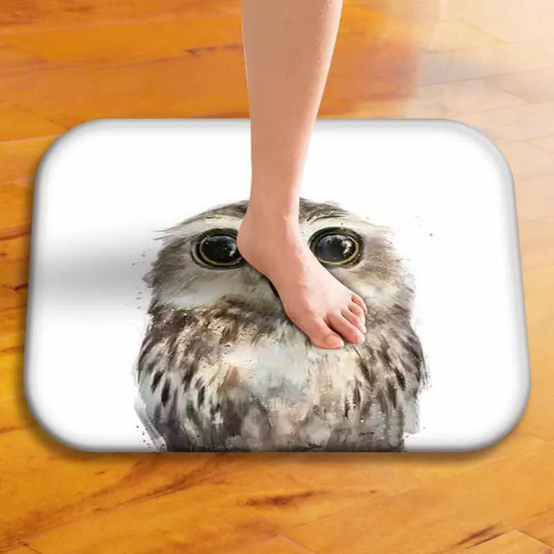 Фланелевый нескользящий коврик с изображением совы и животных можно сделать