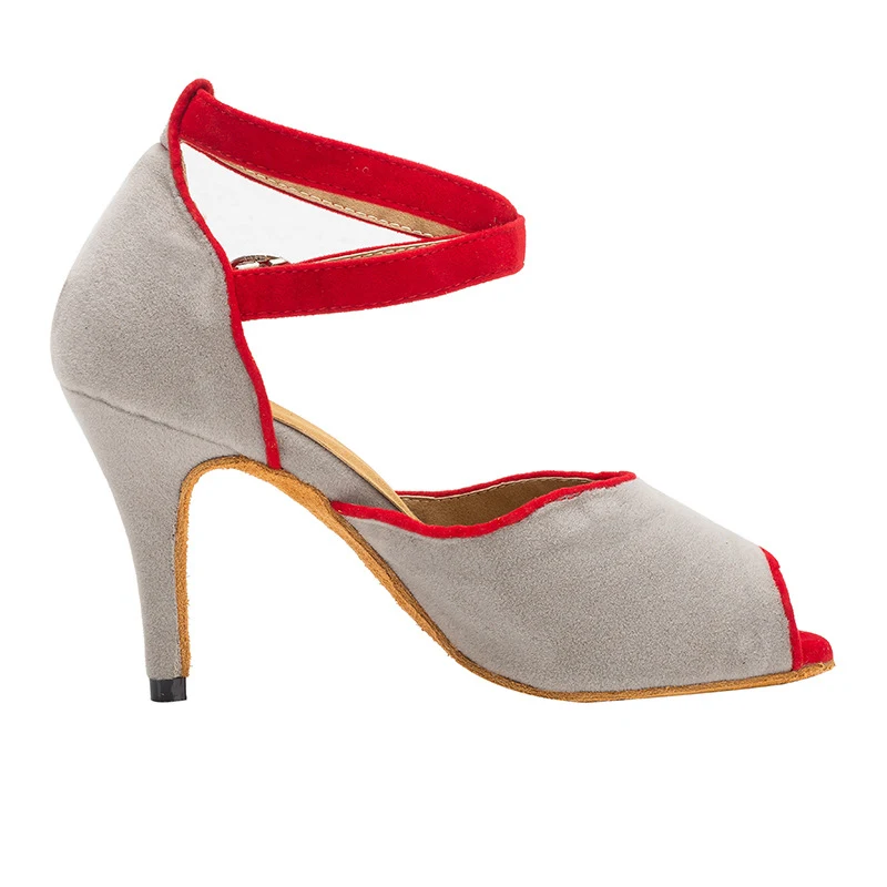 Women New Latin Dance Shoes Sals gray Unique Tailoring Design Satin For Ballroom Dancing Tango dance | Спорт и развлечения