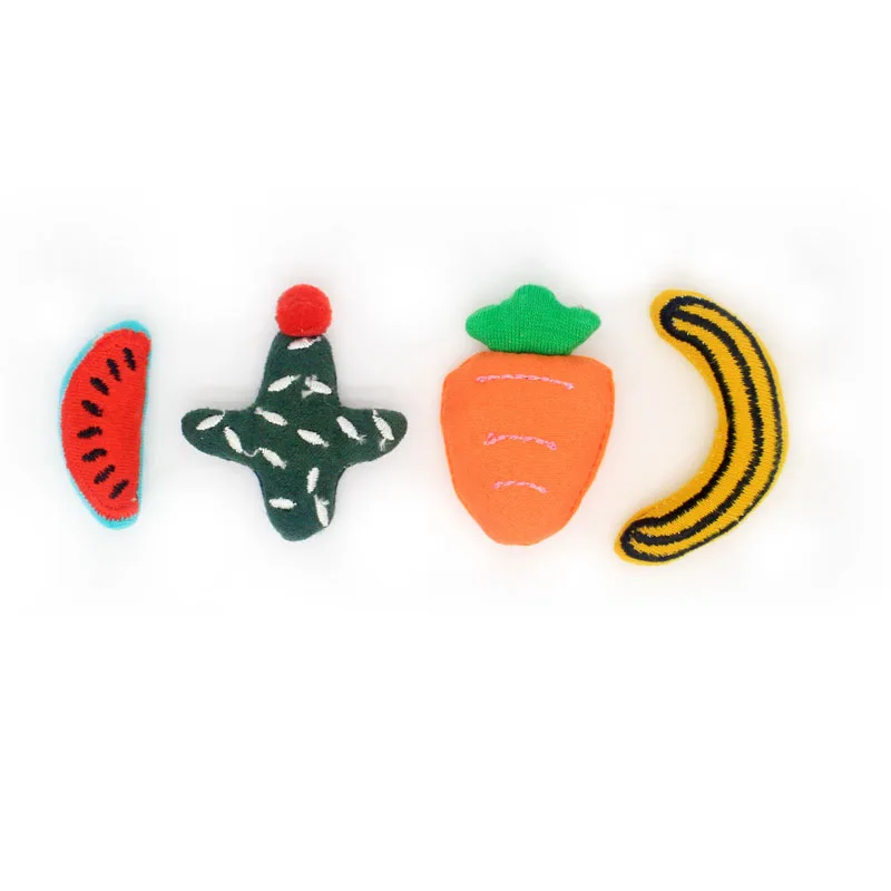 

10pcs/lot Kawaii Plush fabric summer plant watermelon banana carrot cactus padded Appliques,DIY headwear,garments accessories
