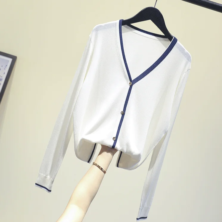 Женский вязаный кардиган из вискозы повседневный тонкий свитер с длинным