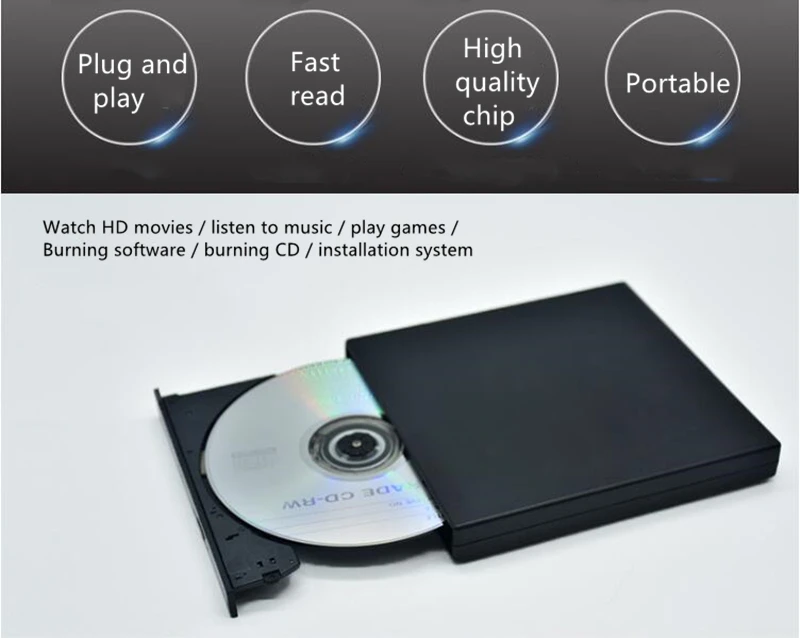 IMice USB 2,0 портативный ультра тонкий внешний слот-в DVD-RW CD-RW CD DVD плеер привод писатель Rewriter оптический привод горелки для ПК