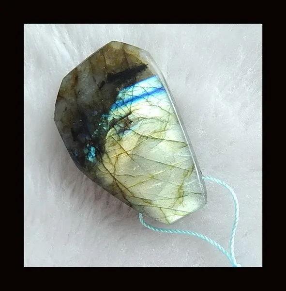 

Wholesale gemstone.Natural Nugget Labradorite Pendant Bead,48x31x9mm,25.27g