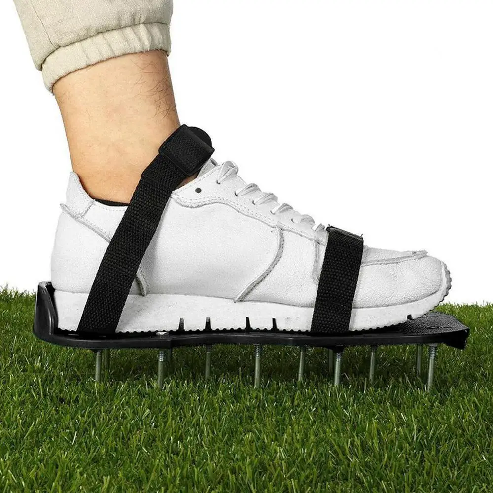 

Lawn Aerator Shoes New Arrival With 4 Shoelace Garden Cultivator Yard Nail Scarification Tool Grass D3L8