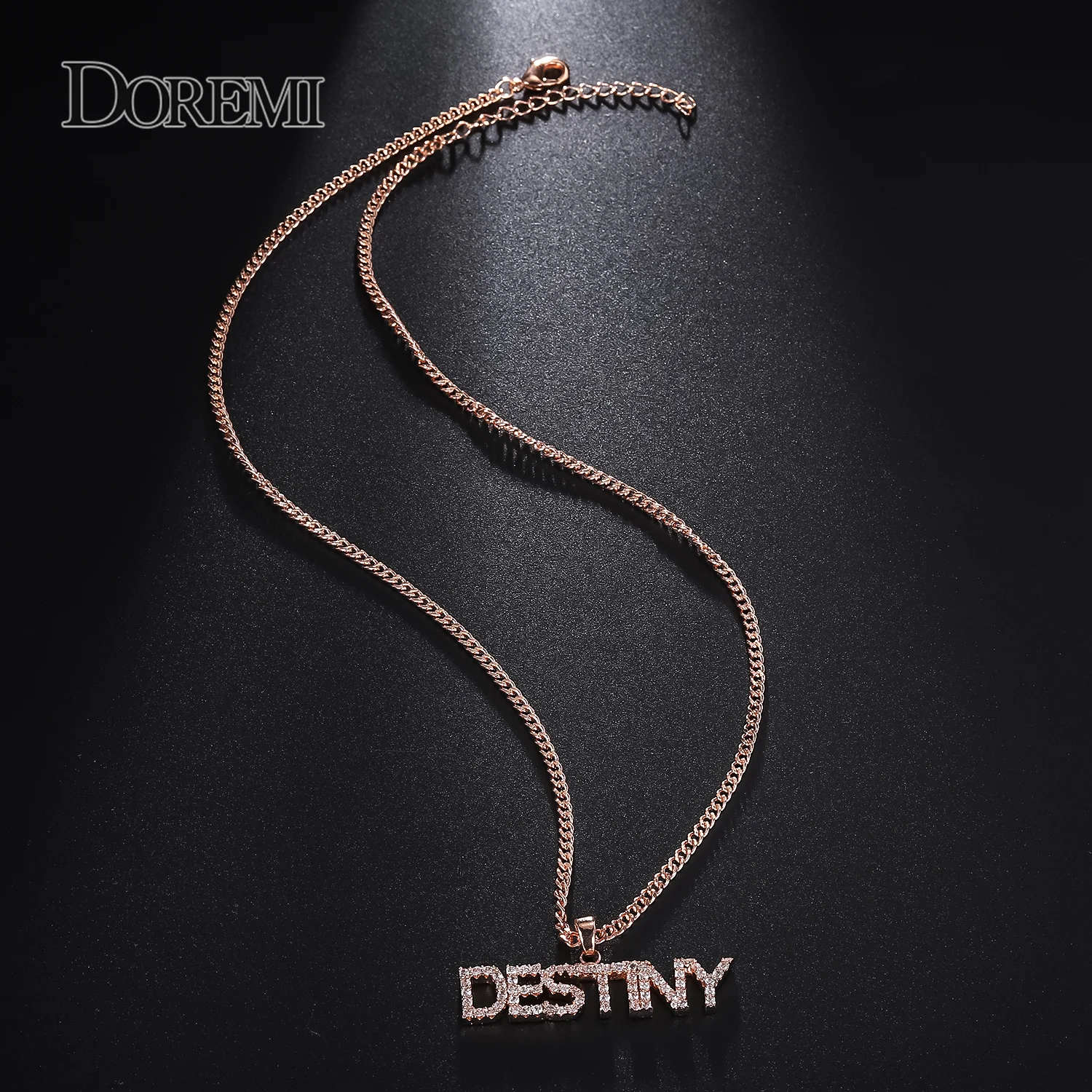 DOREMI 3A персонализированное ожерелье с фианитом индивидуальное имя для женщин и