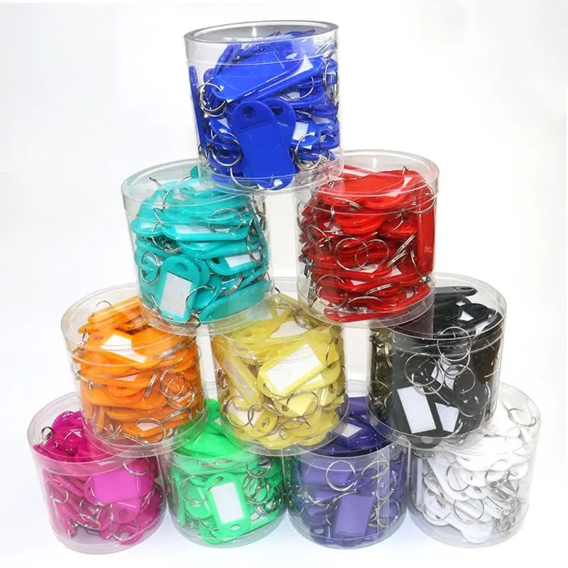 

50 шт. идентификационная бирка для ключей багажная этикетка с разделенным кольцом брелок F3MF