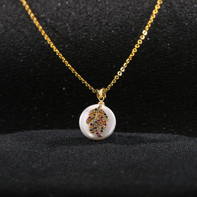 Ожерелье с подвеской в виде листа из нержавеющей стали|Ожерелья подвеской| |