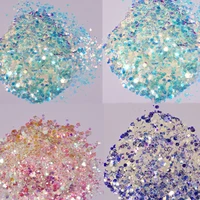 10gbag nail mermaid glitter mixed drilling flakes sparkly hexagon 3d colorful sequins polish manicure nails art decorations