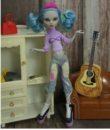 1 only doll clothes Модная детская одежда в американском стиле для маленьких девочек; подарок; аксессуары для кукол; повседневный костюм; праздничное платье для кукол «Monster High»; 1/6 - Цвет: 1 only doll clothes