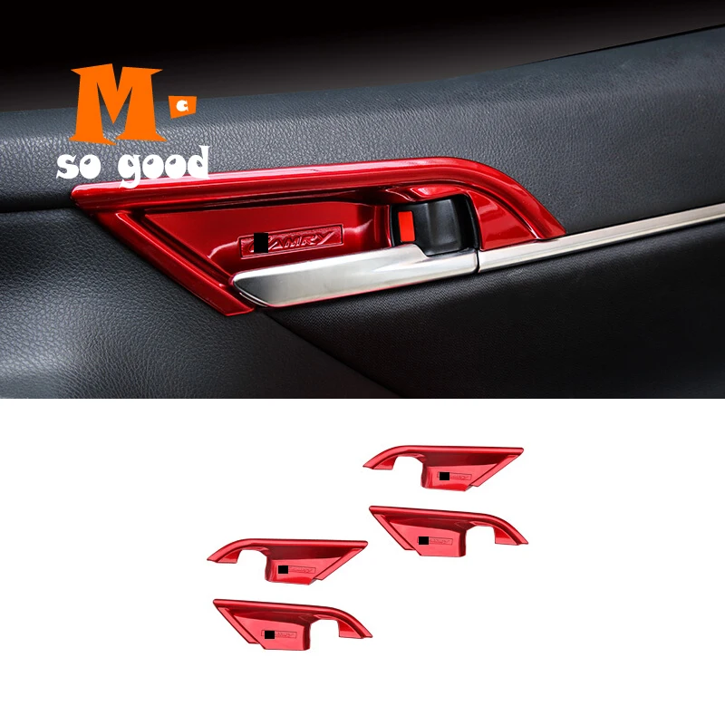 

Чехол для стайлинга автомобиля 2018 2019, аксессуары, крышки для внутренней двери автомобиля, наклейки, молдинг интерьера, АБС-пластик для Toyota ...