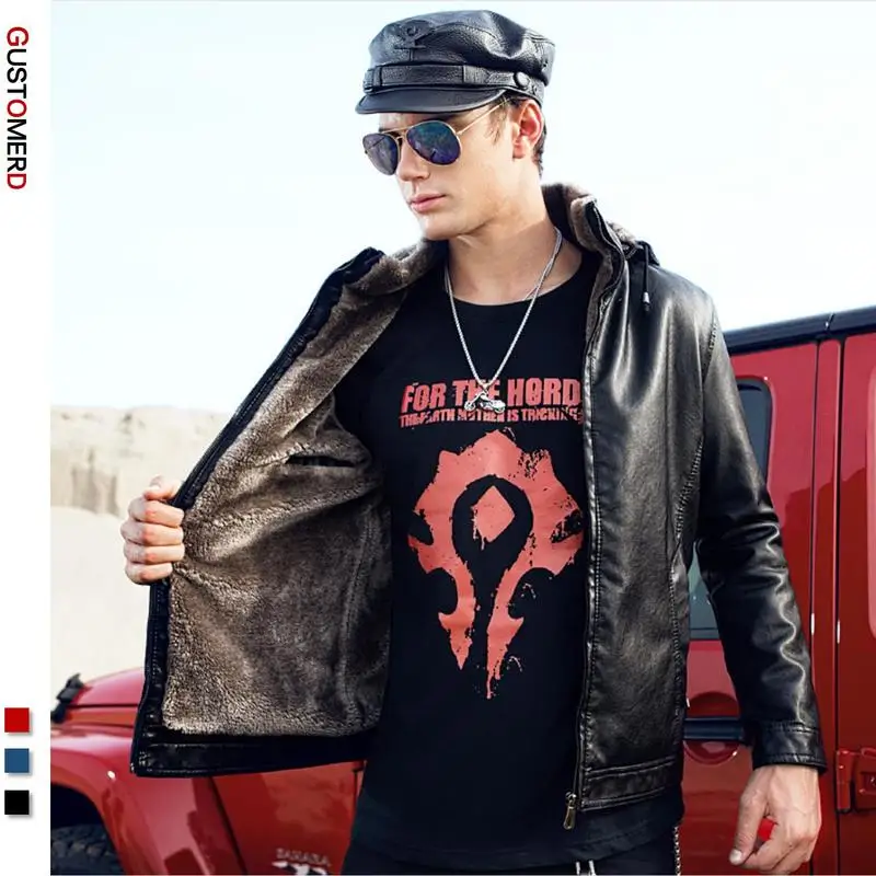 GustOmerD Модная брендовая мужская куртка из искусственной кожи на каждый день с