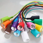 Подвесной светильник из силикагеля E27 с электрической проволокой 2*0,75 мм, зеленыйжелтыйискусственный свет для столовойдетской комнаты