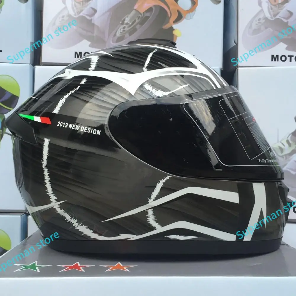 Мотоциклетный шлем с полным лицом новый дизайн 2019 красный цвет мотоциклетный для