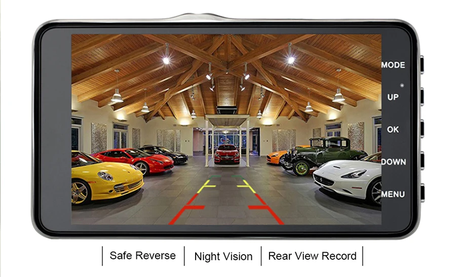 E-ACE B07 FHD 1080P Dashcam 4,0 дюймов ips Автомобильный видеорегистратор двойной объектив видео рекордер с камерой заднего вида ночного видения авто Регистратор