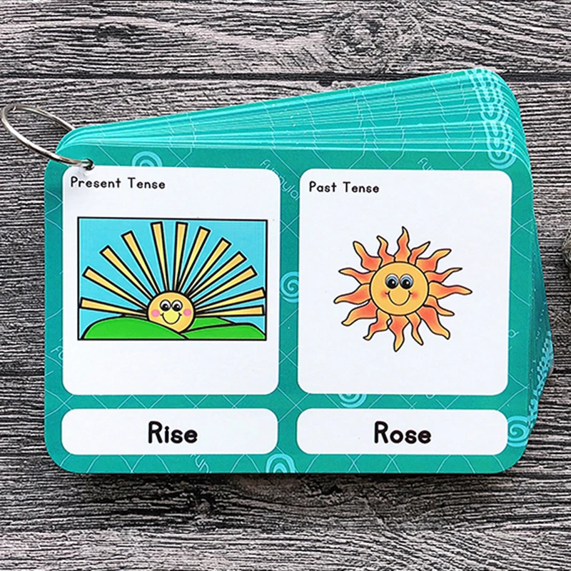 

46 Groups Fun Flashcards Game English Word Pocket Irregular Verb Past Tense Cognitive Cards For Children Early Education Toys