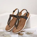 Сандалии ZZPOHE женские в богемном стиле, пляжные шлепанцы, мягкая плоская подошва, Повседневные Удобные босоножки, большие размеры 36-41, на лето