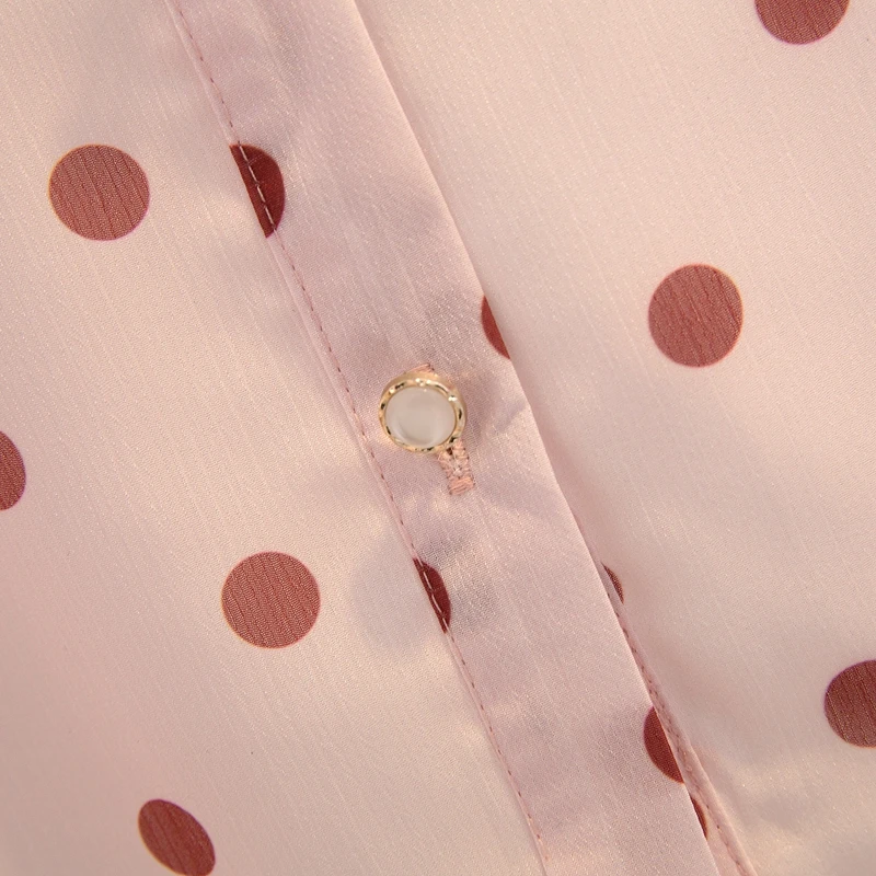 

MUMUZI polka dot print chiffon blouse shirt Women long sleeve bow tie elegant spring shirts Female fashion casual blouse