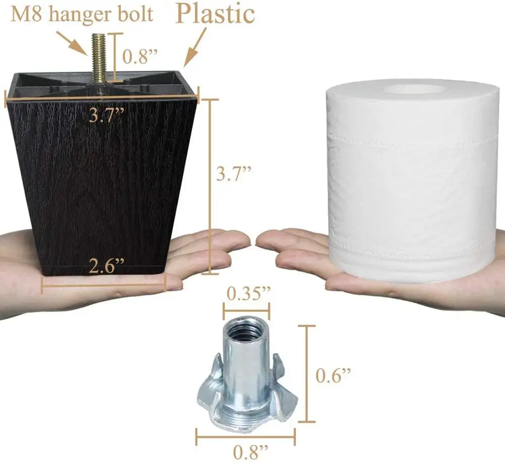 Дужки для дивана 1-6 дюймов пластиковые дужки стандартная упаковка из 4 предметов