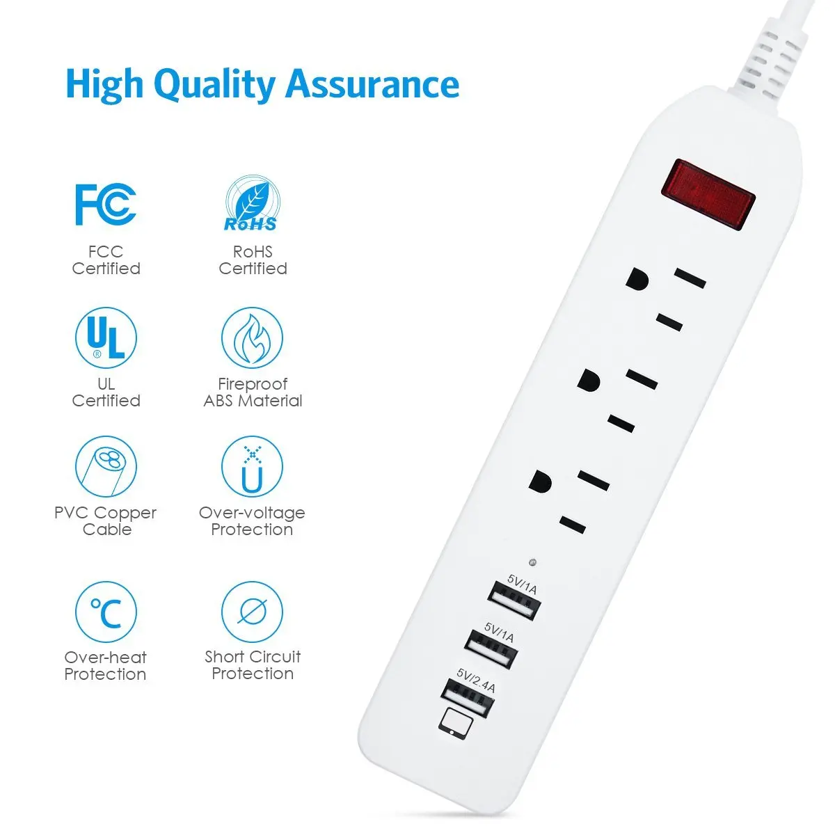 Несколько Мощность полосы Стабилизатор напряжения 3AC США Электрический штекер