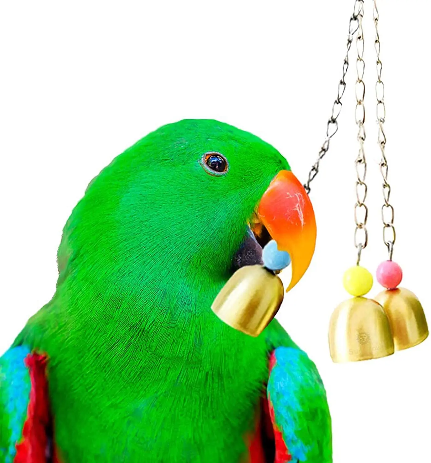 

ABQP Parrot Bell Toy Lightweight Galvanized Steel Bell for Cockatiels Conures & Lovebirds Hangs from Center of Bird Cage 1 Pack