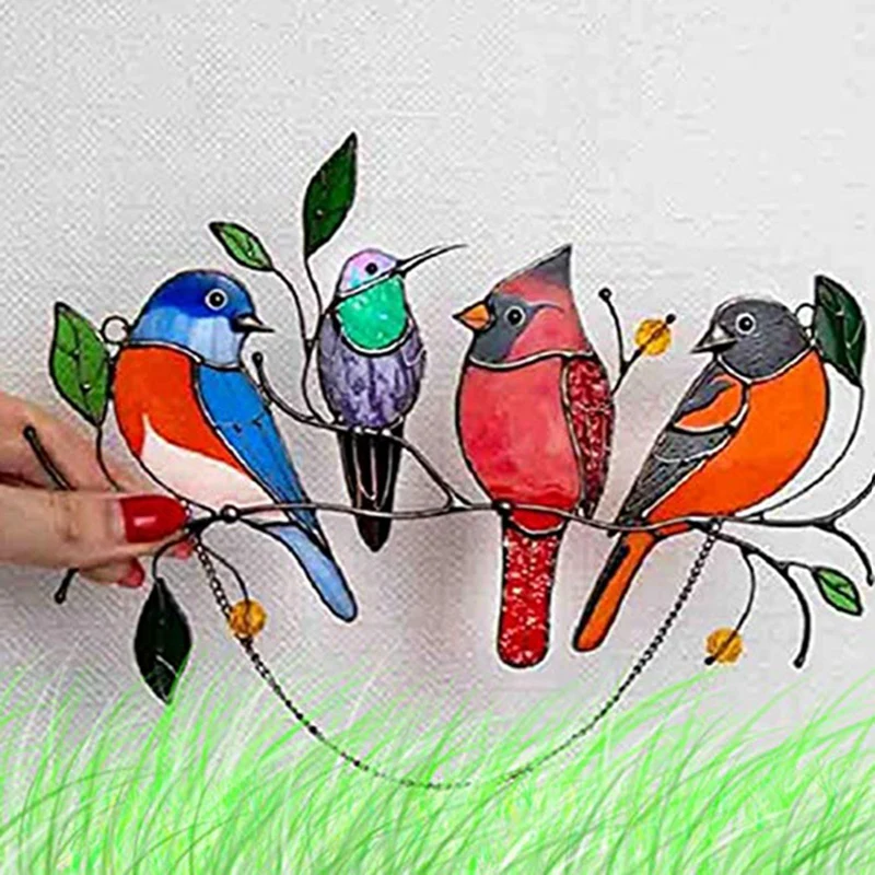 

Bird Group Home Decoration Pendant 7 Birds On The Wire Of The Small Bird Group Ornaments Wall Mount Day Gift