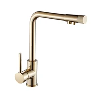 gold purified water kitchen faucets crane dual handles hot cold water mixer taps pure water filter deck mounted faucet aw2