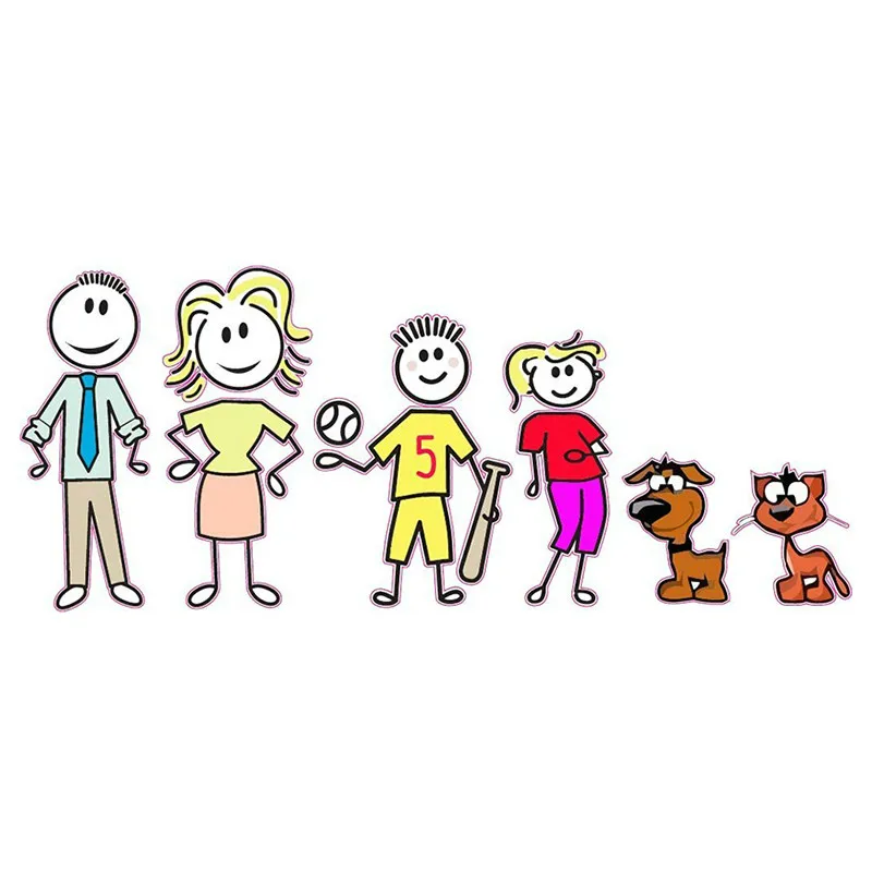 

Creative and Happy Family Color Car Stickers Personalized PVC Waterproof Car Stickers for All Kinds of Cars, 15cm * 6cm