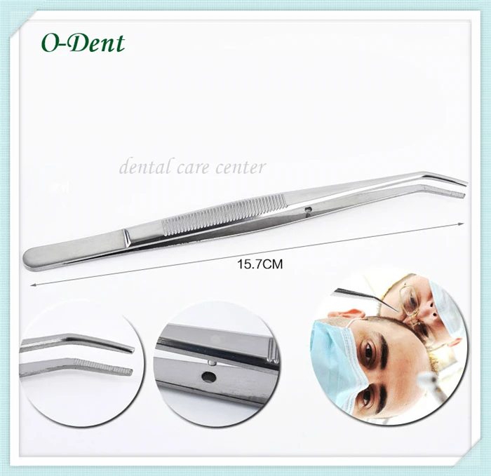 Dental Tweezer Dentist mirror probe Serrated Angled Forceps Tweezers Pliers Surgical Forcep Diagnostic Instruments | Красота и