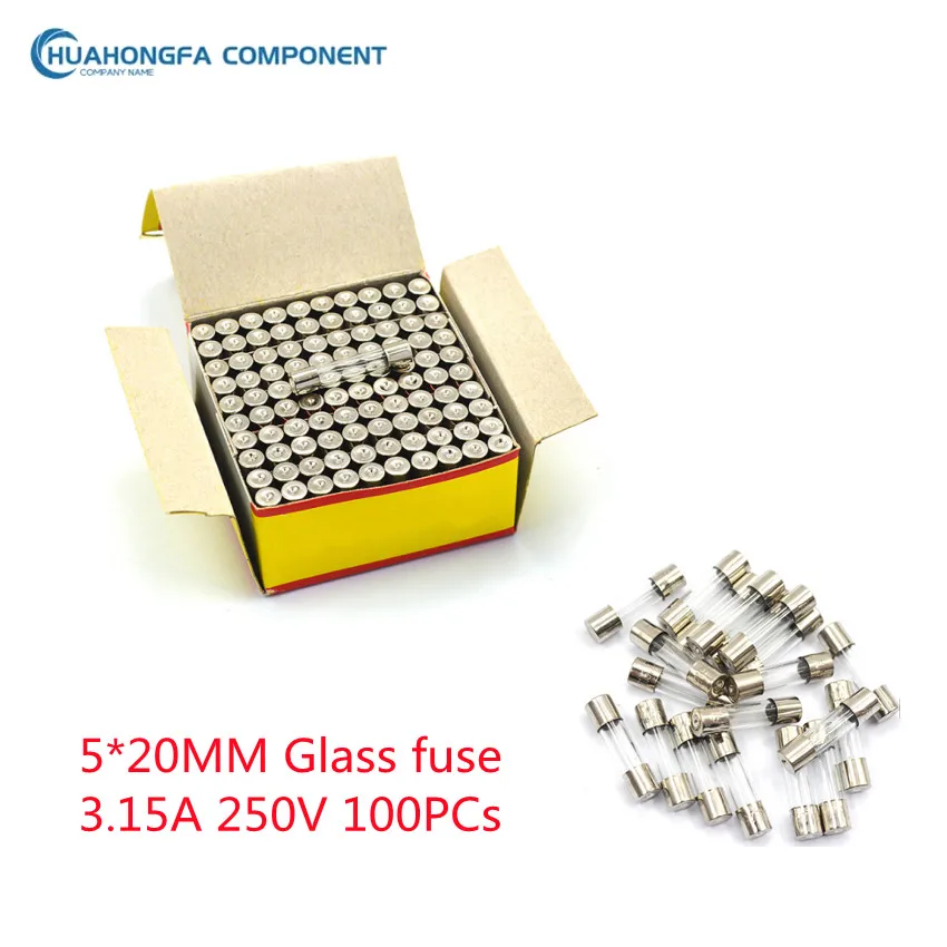100PCs/box Fuse 5*20MM 3.15A 250V Glass Tube High quality Hot Offer | Camera Motherboard
