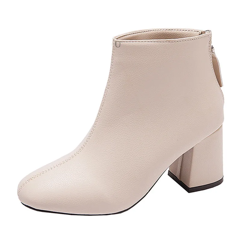 Женские ботинки на низком каблуке Ботильоны Сапоги шпильках круглый носок