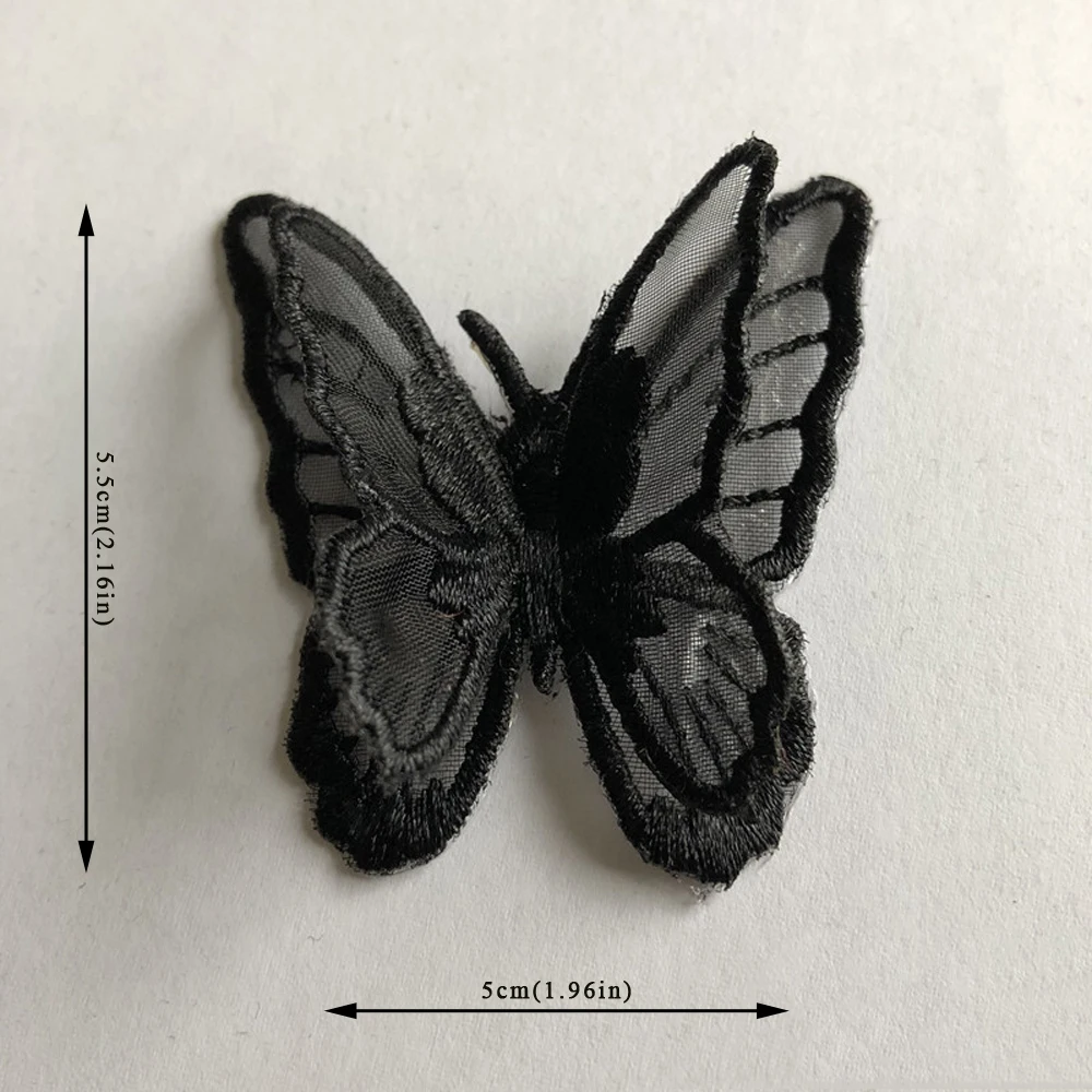 5 шт./лот многоцветные Diy стерео двухслойные бабочки вышивка кружева ткань