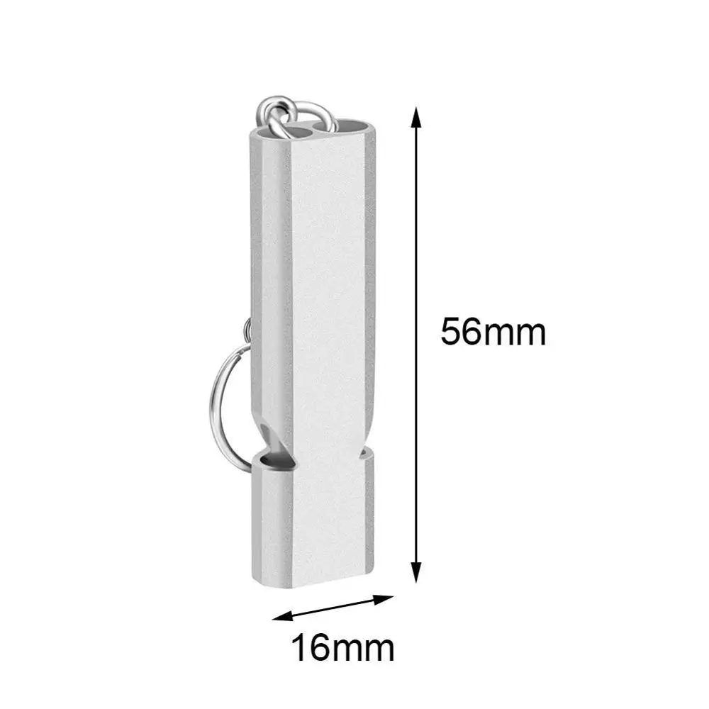 

Survival Whistle Double Pipe High Decibel Aluminum Keychain Emergency Alloy Whistle Multifunction Cheerleading Outdoor Tool G9H4