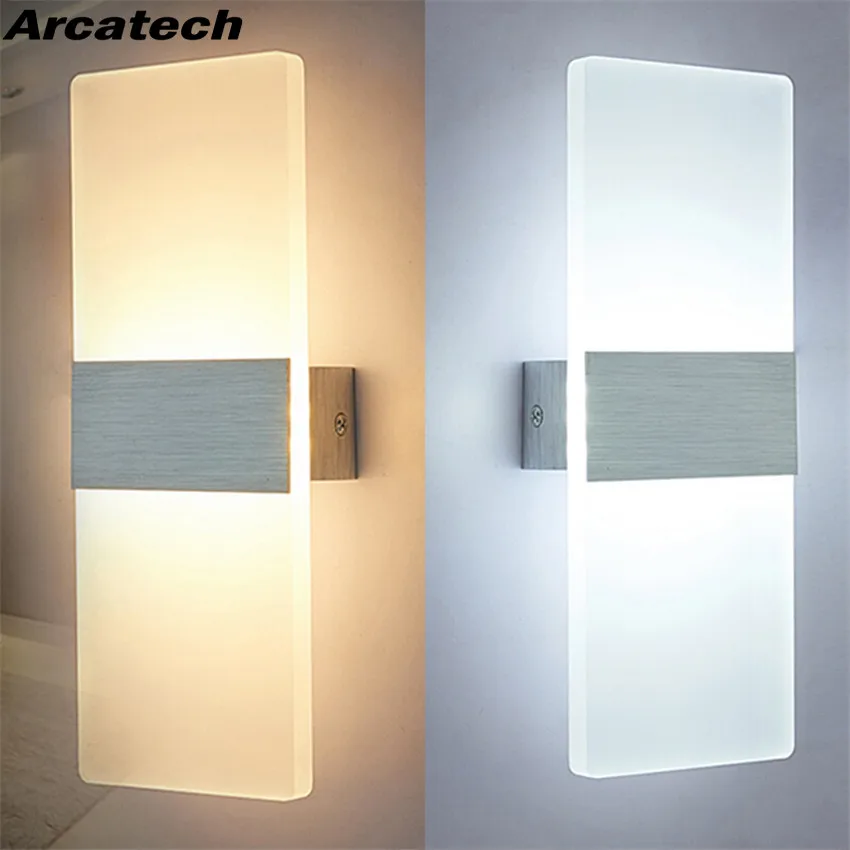 Светодиодный акриловый настенный светильник прямоугольное бра для гостиной