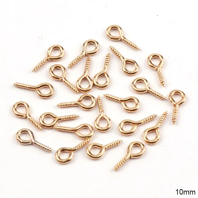 500pcs Jewelry Screw Eye Pins Bail Findings For Pendant Top Drilled Accessories Mini Eye Pins Bolt Bail Pendant Making Parts images - 6