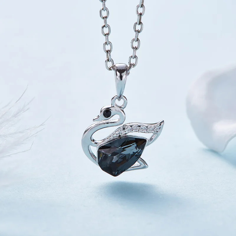 Warme Farben Кристалл от Swarovski серебро 925 пробы ожерелье женщины Кристал в форме лебедя
