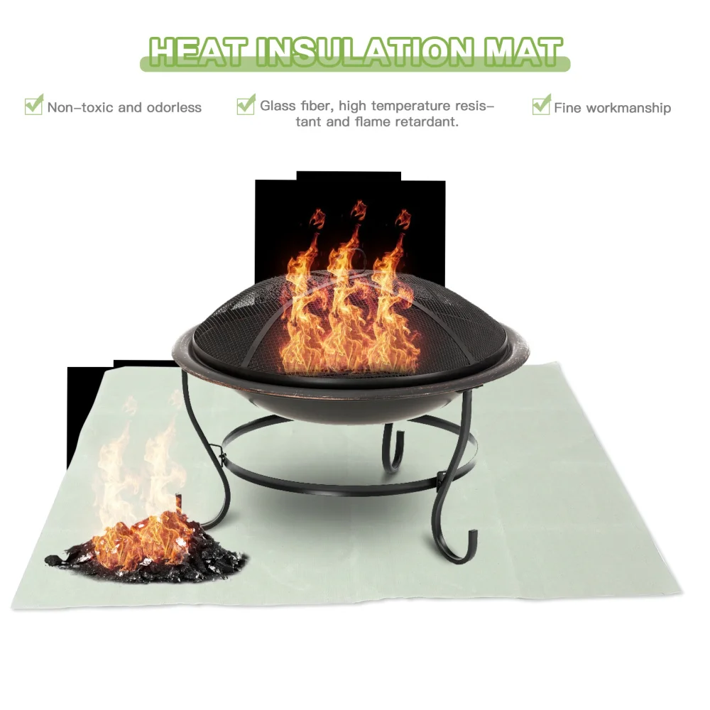 

1 Pc Portable Food Mat Novel Place Mat Multipurpose Fireproof Blanket (Grey)