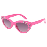 sunglasses for children cat eye glasses trendy baby girl pink mirrors luxury rhinestone sun lenses vintage shades kids 2021 new