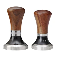 coffee tamper wood handle hand tampers leveler coffee powder hammer tools coffee distributor for espresso coffee coffee maker