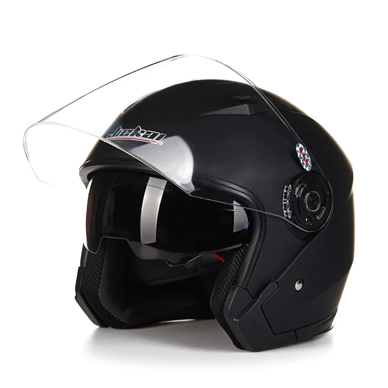 

Motorcycle 3/4 Anti-UV DUAL VISORS Helmet scooter vintage helmets motorbike men woman helmet