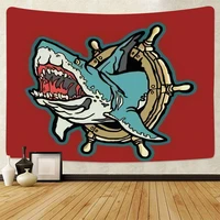 magic cartoon animal fish shark 3d print velvet home sofa sherpa tapestry for beds warm fleece camping tapestry quilt
