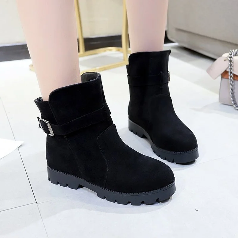 

2021 New Women Warm Snow Ankle Boots Buckle Match Solid Shoes High Quality Girls Hot Sale Winter Boots thigh high boots