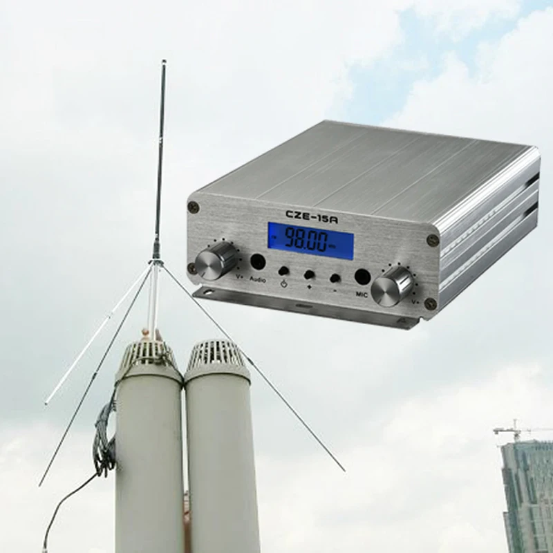 CZE 15A15W 15 Вт FM трансляционный передатчик 87 МГц 108 для церкви + источник питания