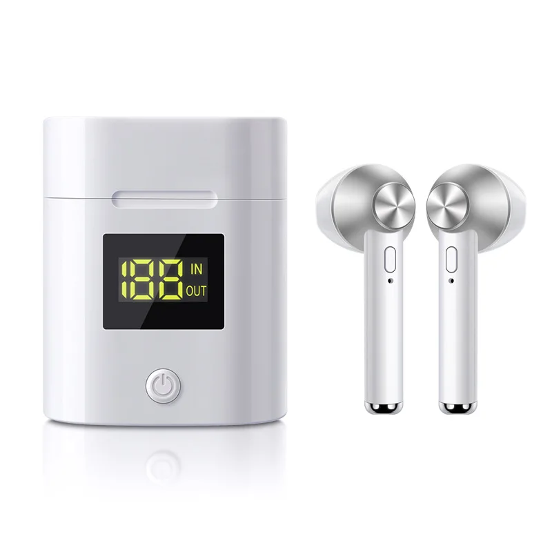 Silver YUNAO DO19, беспроводные Bluetooth наушники, бинауральные, HD вызов, шумоподавление, Bluetooth наушники, Bluetooth гарнитура с зарядным устройством - Цвет: Silver