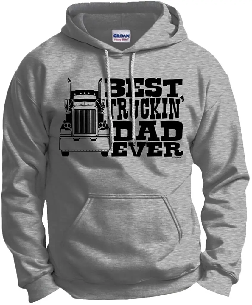 Dad Gift Best Truckin' Dad Ever Truck Driver Hoodie Sweatshirt